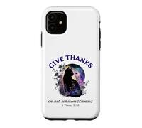 Remerciez Bible Verse Christian Pretty Garden Cat Coque pour iPhone 11