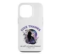 Remerciez Bible Verse Christian Pretty Garden Cat Coque pour iPhone 13 Pro