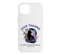Remerciez Bible Verse Christian Pretty Garden Cat Coque pour iPhone 14 Plus