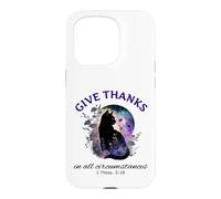 Remerciez Bible Verse Christian Pretty Garden Cat Coque pour iPhone 15 Pro