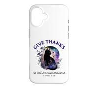 Remerciez Bible Verse Christian Pretty Garden Cat Coque pour iPhone 16