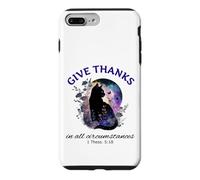 Remerciez Bible Verse Christian Pretty Garden Cat Coque pour iPhone 7 Plus/8 Plus