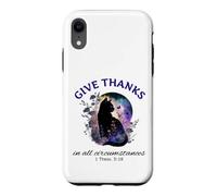 Remerciez Bible Verse Christian Pretty Garden Cat Coque pour iPhone XR