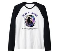 Remerciez Bible Verse Christian Pretty Garden Cat Manche Raglan