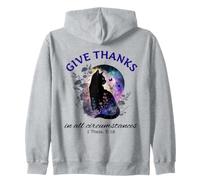 Remerciez Bible Verse Christian Pretty Garden Cat Sweat à Capuche