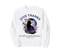 Remerciez Bible Verse Christian Pretty Garden Cat Sweatshirt