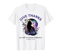 Remerciez Bible Verse Christian Pretty Garden Cat T-Shirt