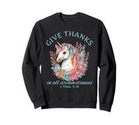Remerciez Un Joli Verset de la Bible, Une Jolie Licorne chrétienne Sweatshirt