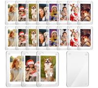Remerry Lot de 24 cadres photo magnétiques double face en acrylique transparent pour réfrigérateur, mini cadres photo magnétiques sans cadre pour films, photos, cartes, timbres, 6 x 8 cm