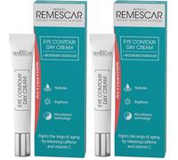 Remescar Crème de Jour pour le Contour des Yeux 15ml - Anti-Âge avec Caféine & Vitamine C - Réduit Rides, Cernes & Poches - Lisse & Illumine le Regard (Lot de 2)
