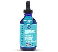 RemeVerse Sérum d'acide hyaluronique avec vitamine C et extrait de thé vert - Formule 100 % pure pour le visage, les lèvres et le décolleté - Hydratation intense pour la peau sèche et les lignes fines