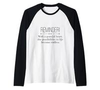 Reminder with A Grateful Heart Possibilities Endless Inspira Manche Raglan