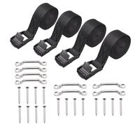 Remingtape 1 kit de sangles de serrage de batterie de 1,2 m avec boucle à came en acier inoxydable, support et vis pour bateaux, sangles de bagages, voitures, installation facile, facile à utiliser