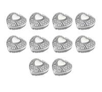 Remingtape 10X Classique Vintage Antique Boîte à en Forme de Cœur Bague Organisateur de Rangement de Bibelot Coffre Cadeau de Noël, Argenté