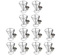 Remingtape 12 Pièces Frites Support CôNe Panier Porte-Frites avec Trempette Dishe CôNe Collation Poulet Frit Présentoir