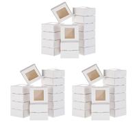 Remingtape 150 PièCes Mini BoîTe en Papier Kraft avec FenêTre PréSente BoîTe d'emballage BoîTe à Friandises pour Savon Fait Maison Bonbons de Boulangerie (Blanc)