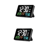 Remingtape 2X Réveil Numérique, Horloge WiFi, Lettres Extra Larges, Température et Humidité, Calendrier, Semaine, Luminosité à 4 Niveaux