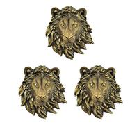 Remingtape 3 pièces Tête d'animal Mur Lion Statue murale Décoration intérieure Statue de simulation