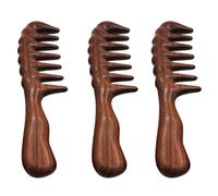 Remingtape 3X Peigne à Cheveux pour Démêler - Peigne en Bois à Dents Larges pour Cheveux Bouclés - Pas de Peigne en Bois de en Bois Naturel Statique