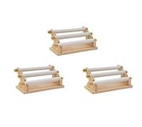 Remingtape 3X Support D'Anneau de Présentoir de en Bois à 3 Niveaux, Présentoir de Vitrine de de Barre en T et Organisateur Blanc