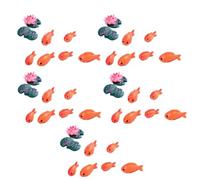 Remingtape 40 pièces/lot de figurines miniatures de poisson rouges décoratives mini fée animaux de jardin mousse micro paysage ornements résine jouet bébé