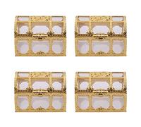 Remingtape 4X Mini Boîte A Bague de Bonbon Boucles d'oreilles Collier Étui de Cadeau Fête d'anniversaire Décoration de Mariage Emballage Perle Organisateur de Stockage Or S