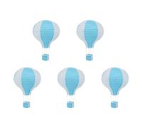 Remingtape 5pièces 12 Pouces Ballon à Air Chaud en Papier Lanterne Abat-Jour Plafond Lumière Mariage Décoration, Rayures Bleu