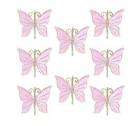 Remingtape 8 pièces avec fleurs et papillons pour mariage, réunion de famille, de table, ornement, décoration A