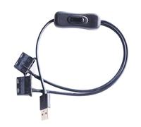 Remingtape Câble adaptateur de ventilateur Molex USB 5 V vers double 4 broches avec interrupteur répartiteur en Y pour boîtier d'ordinateur de bureau