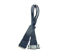 Remingtape Câble d'extension pour M.2 vers Oculink 4i Desktop M2 Mkey NVME vers SFF8611 Câble adaptateur PCIe 4.0 X4 plaqué argent 20 cm