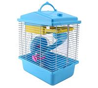 Remingtape Cage pour Animaux de Compagnie Hamster Chalet avec Lucarne Transparente Double Couche Maison pour Hamster Doré Hamster Bleu pour Animaux de Compagnie