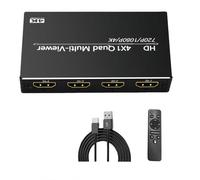 Remingtape - Compatible 4K Multi-Viewer 4X1 Quad-Display Adapter Switch Multivisor 4K Multiviewer 4X1 Switch