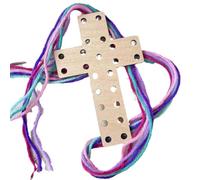 Remingtape Décoration de Pâques - Croix en bois inachevé - Kit de bricolage - Ornements en bois pour cadeaux de Pâques, paniers, école du dimanche, famille