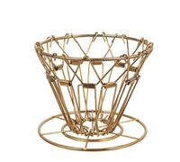 Remingtape Filtre à café portable en acier inoxydable - Cône en acier pour verser les gouttes de café - Support doré