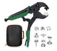 Remingtape Kit de boutons-pression, outils de fixation : pince à bouton-pression réglable pour tissu, couverture de bateau, toile, kit de réparation, boutons-pression marins en acier inoxydable A