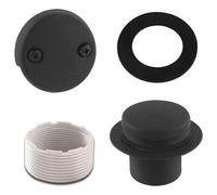 Remingtape Kit d'écoulement de baignoire noir avec trop-plein, bonde de baignoire en forme d'orteil et plaque de recouvrement avec trous, ajustement universel