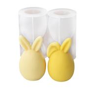 Remingtape Lapin de Pâques Oreilles Pliantes Outil de moulage de bougie Lapin animal Peinture au savon Moule en silicone Décoration de gâteau au chocolat