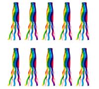 Remingtape Lot de 10 manches à air arc-en-ciel - Drapeau - Décoration de jardin - 70 cm
