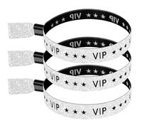 Remingtape Lot de 100 bracelets en tissu VIP - Couleur - Pour activités et fêtes - Installation facile - Argenté