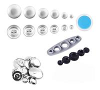 Remingtape Lot de 120 boutons en 6 tailles, recouverts de tissu, avec 2 outils d'installation pour le bricolage