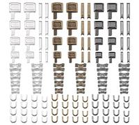 Remingtape Lot de 120 fermetures éclair en métal - 4 tailles - Fermeture éclair - Goupille d'insertion - Kit d'outils de réparation