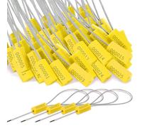 Remingtape Lot de 120 plombages de câble en acier - Scellage de sécurité en métal - Numérotées pour remorques - Étiquettes de sécurité - Étiquettes inviolables - Jaune
