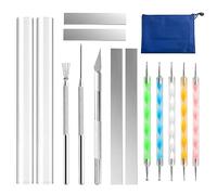 Remingtape Lot de 14 outils d'argile polymère - Rouleau acrylique - Rouleau à pâtisserie en argile - Lame de tissu - Sculpture - Kit de fabrication de boucles d'oreilles - Pièces de rechange de