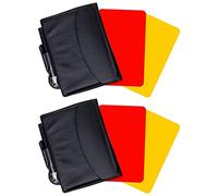 Remingtape Lot de 2 cartes pour arbitre de football, cartes rouges et jaunes pour arbitre d'avertissement, avec feuilles de score dans le portefeuille, accessoires de crayon de football