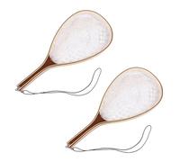 Remingtape Lot de 2 filets de pêche à la mouche en caoutchouc souple avec cadre en bois pour pêche à la truite