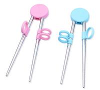 Remingtape Lot de 2 paires de pour enfants qui aident à utiliser comme appareil alimentaire réutilisable