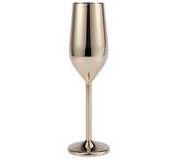 Remingtape Lot de 2 verres à champagne incassables en acier inoxydable brossé doré pour mariage - Flûtes à champagne - Tasse à boire - Fête - Mariage - Vin