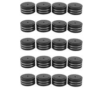 Remingtape Lot de 20 pieds de platine vinyle en aluminium HiFi AMP pour isolation des haut-parleurs 40 x 20 mm Noir