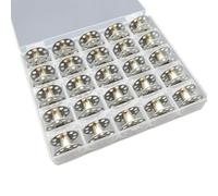 Remingtape Lot de 25 bobines métalliques pour machine à coudre avec boîte de rangement, durables, faciles à utiliser