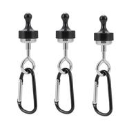 Remingtape Lot de 3 crochets de camping magnétiques en forme de D pour crochets de camping en plein air - Noir